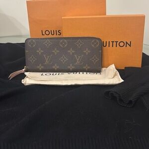 Louis Vuitton Brown and Pink Zippered Wallet